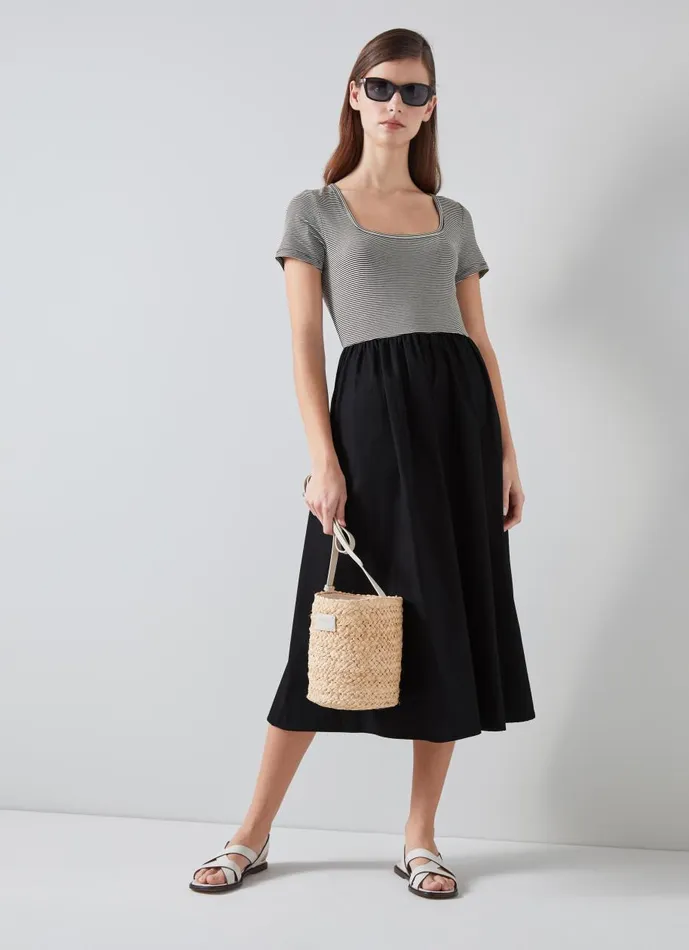 Women Dresses LKBennett Serina Black Dress With LENZING ECOVERO Viscose Black White Women Dresses LKBennett Serina Black Dress With LENZING ECOVERO Viscose Black White