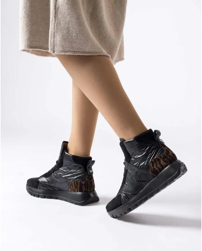 Women ENGLAND Black Sports Ankle Boot Wonders Flat Shoes Women ENGLAND Black Sports Ankle Boot Wonders Flat Shoes