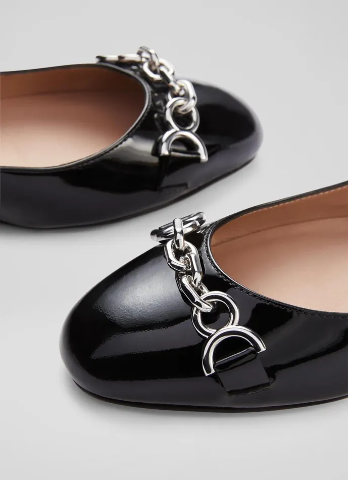 Women Flats LKBennett Blakely Black Patent Snaffle Pumps Black Women Flats LKBennett Blakely Black Patent Snaffle Pumps Black