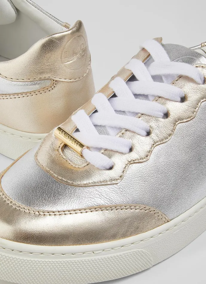 Women Flats LKBennett LKB Runner Silver And Gold Leather Trainers Gold Women Flats LKBennett LKB Runner Silver And Gold Leather Trainers Gold