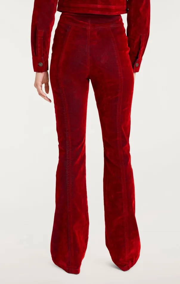 Women Flocked Denim Suzette Pant Pomegranate Cinq Sept Denim
