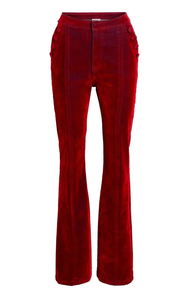 Women Flocked Denim Suzette Pant Pomegranate Cinq Sept Pants