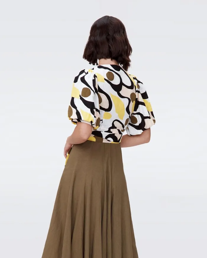 Women Gia Top Mirage Yellow DVF Tops