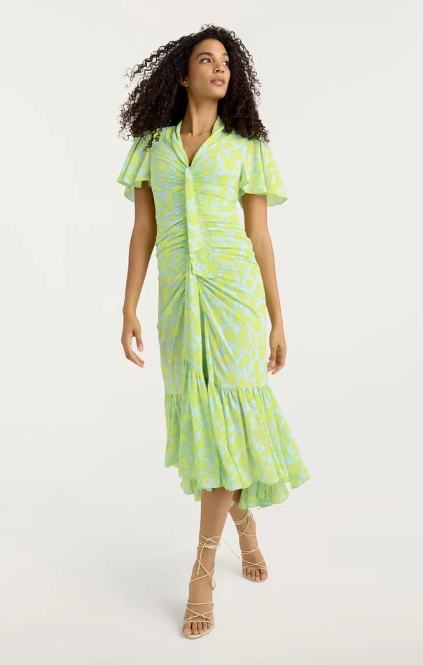 Women Graphic Floral Peeta Dress Sereneskyfreshlime Cinq Sept Midi