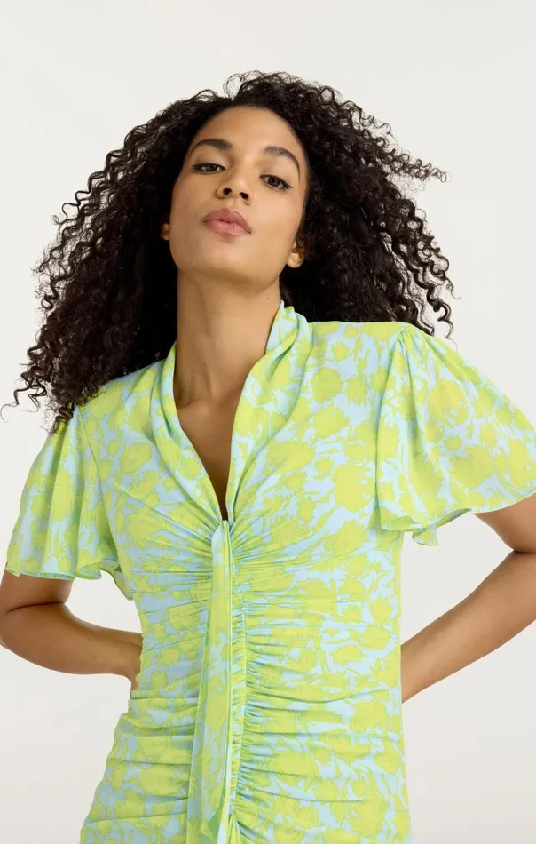 Women Graphic Floral Peeta Dress Sereneskyfreshlime Cinq Sept Midi