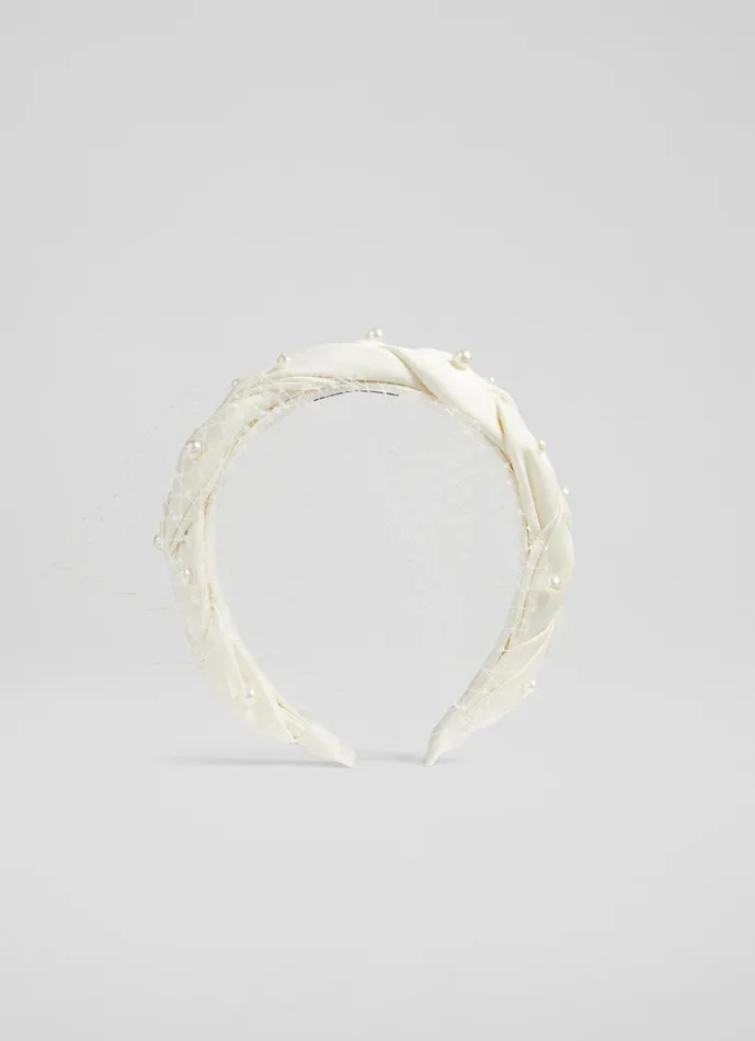 Women Hair Accessories LKBennett Melissa Ivory Plaited Headband Fascinator