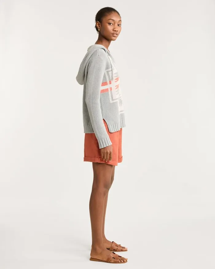Women HARDING COTTON HOODIE Aqua Heather Multi Pendleton Sweaters