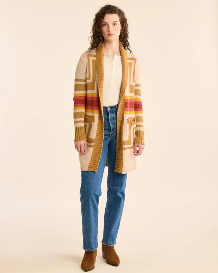 Women HARDING OPEN CARDIGAN Charcoal Heather Multi Pendleton Sweaters