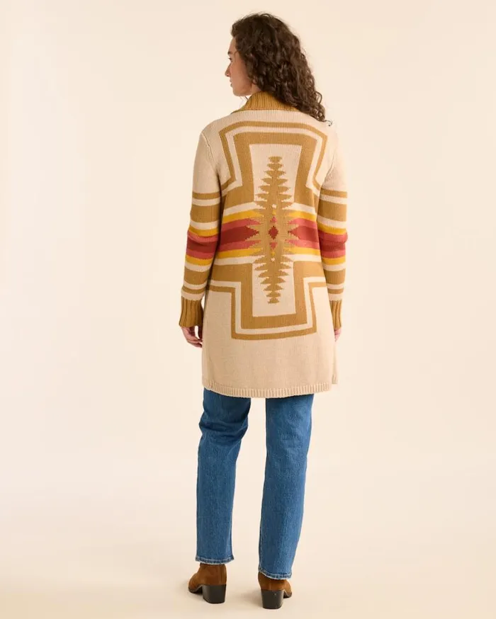 Women HARDING OPEN CARDIGAN Charcoal Heather Multi Pendleton Sweaters