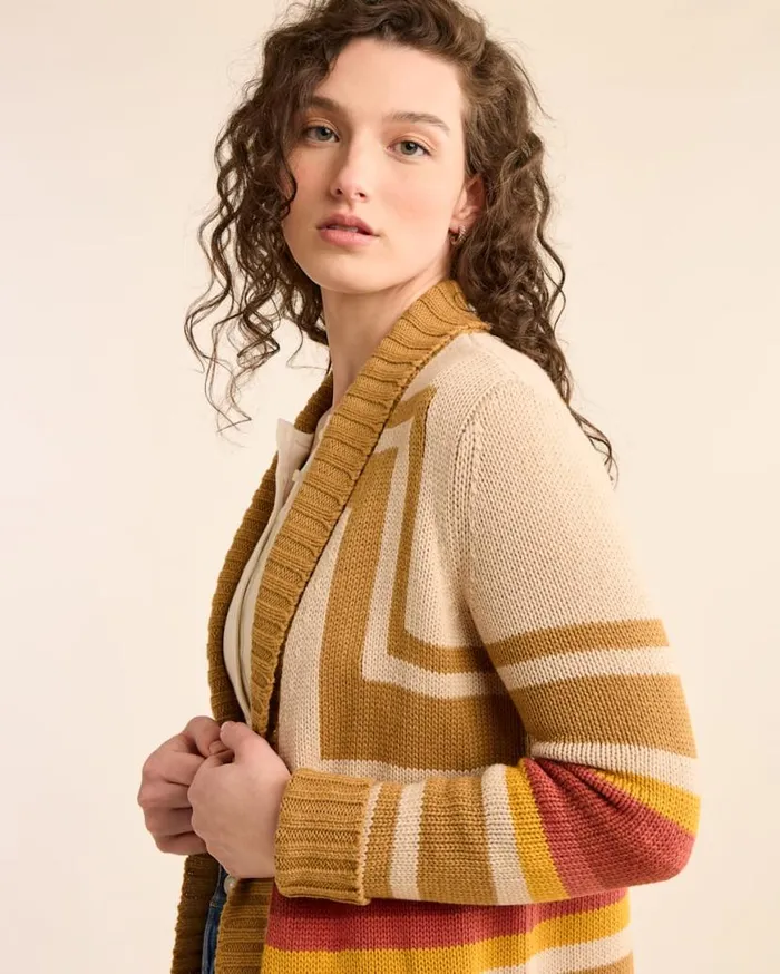 Women HARDING OPEN CARDIGAN Charcoal Heather Multi Pendleton Sweaters