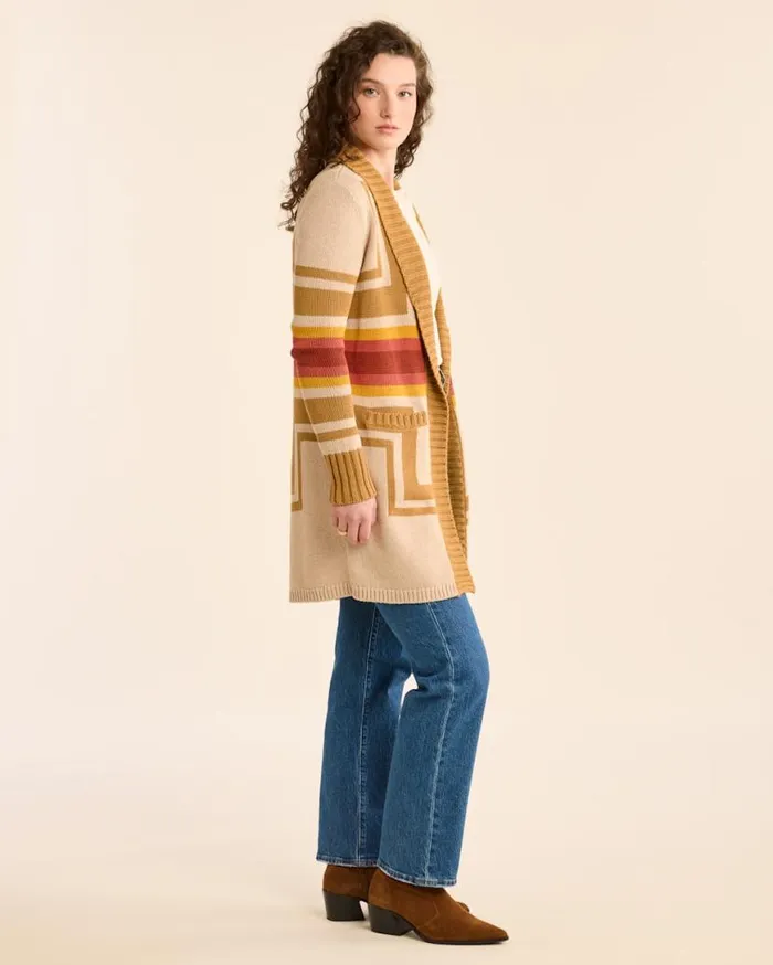 Women HARDING OPEN CARDIGAN Charcoal Heather Multi Pendleton Sweaters