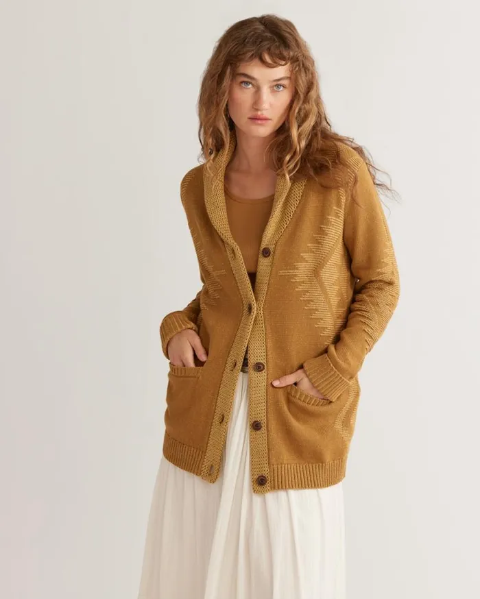 Women HERITAGE COTTON CARDIGAN Bronzecurry Pendleton Sweaters