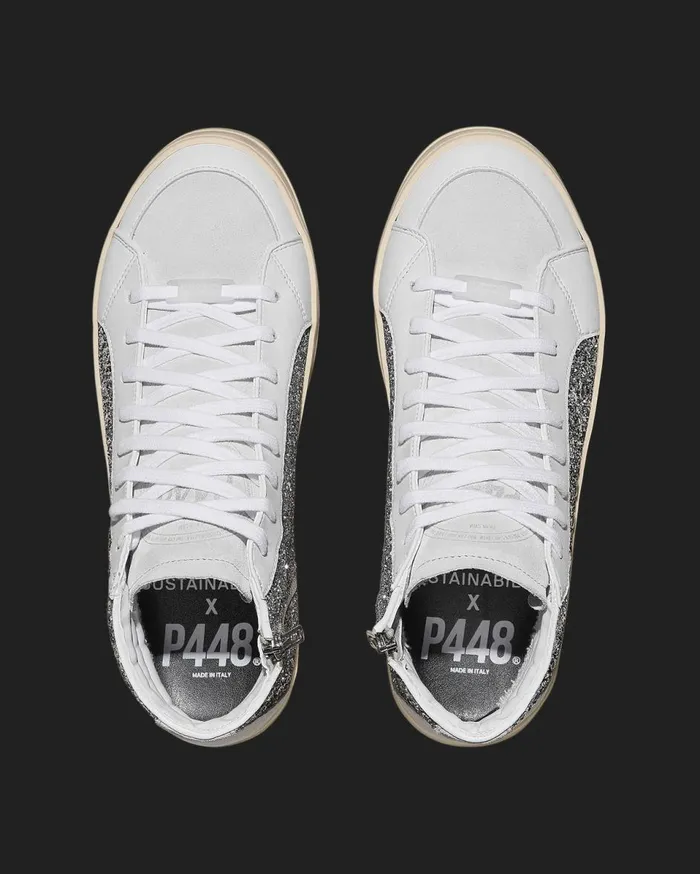 Women High Tops P448 Skate Recycled WhiteSilver Women High Tops P448 Skate Recycled WhiteSilver