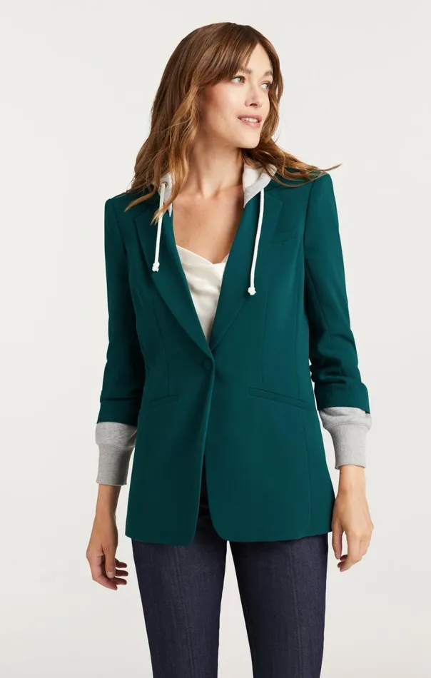 Women Hooded Khloe Jacket Greenonyx Cinq Sept Blazers