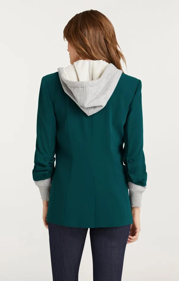 Women Hooded Khloe Jacket Greenonyx Cinq Sept Blazers