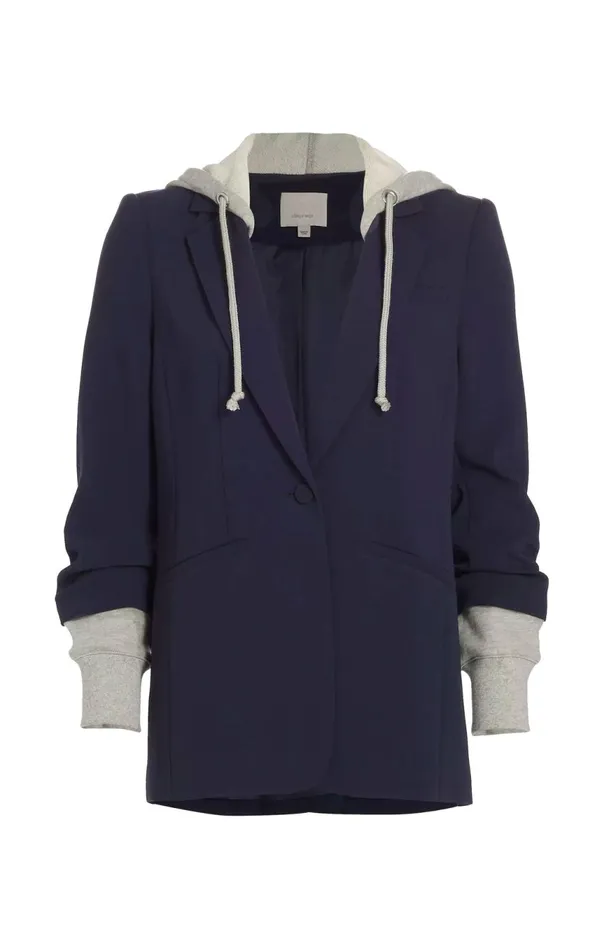 Women Hooded Khloe Jacket Navyheathergrey Cinq Sept Blazers