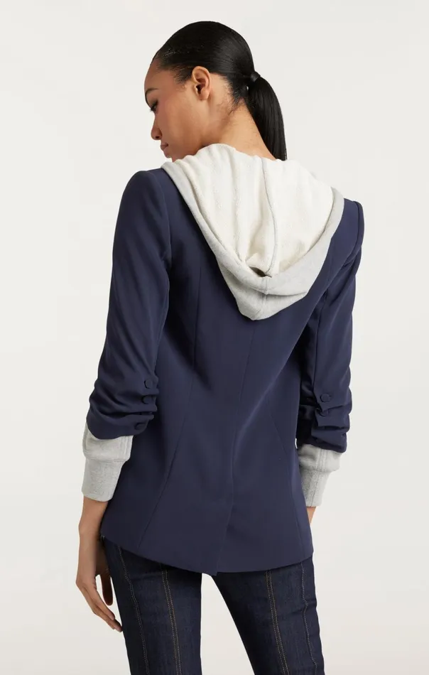 Women Hooded Khloe Jacket Navyheathergrey Cinq Sept Blazers