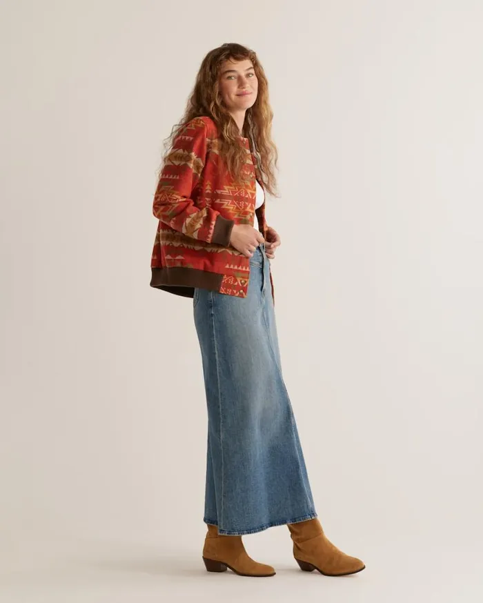 Women HOYT WOOL BOMBER Red Highland Peak Pendleton Jackets and Coats