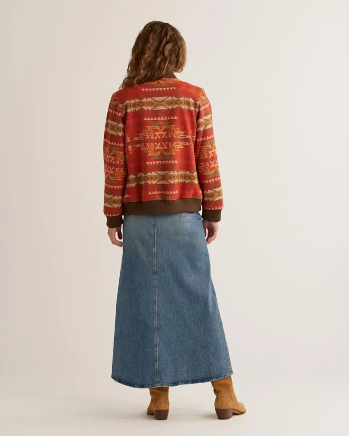 Women HOYT WOOL BOMBER Red Highland Peak Pendleton Jackets and Coats