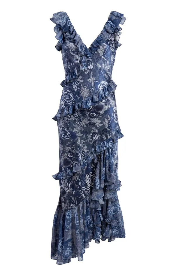 Women Indigo Floral Ora Dress Indigomulti Cinq Sept Midi