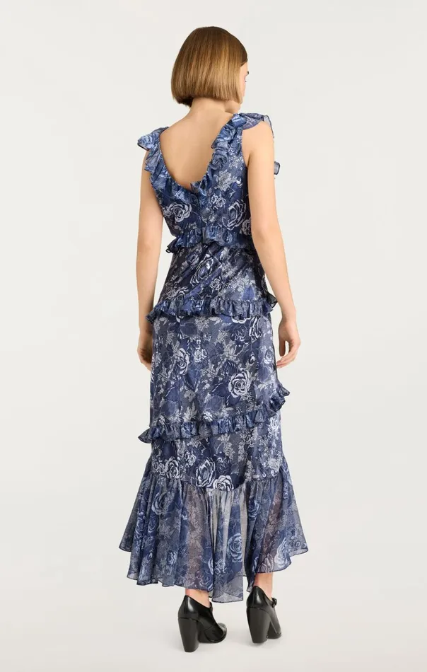 Women Indigo Floral Ora Dress Indigomulti Cinq Sept Midi