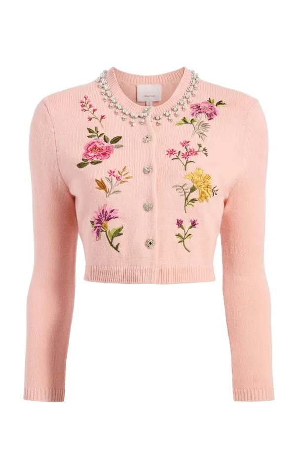 Women Isolde Embroidered Cardigan Softpinkmulti Cinq Sept Sweaters and Knits