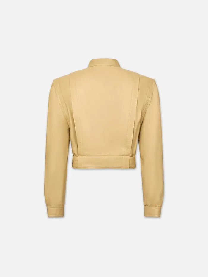 Women Jackets and Coats FRAME Cinched Waist Leather Jacket 8212 Butter Women Jackets and Coats FRAME Cinched Waist Leather Jacket 8212 Butter