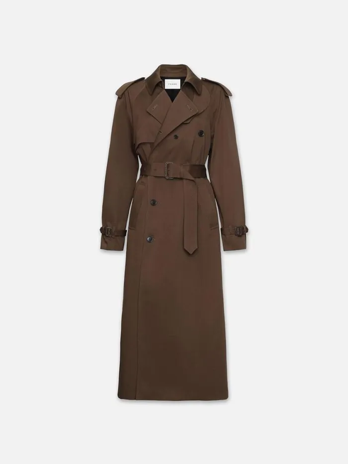 Women Jackets and Coats FRAME Classic Trench 8212 Brown