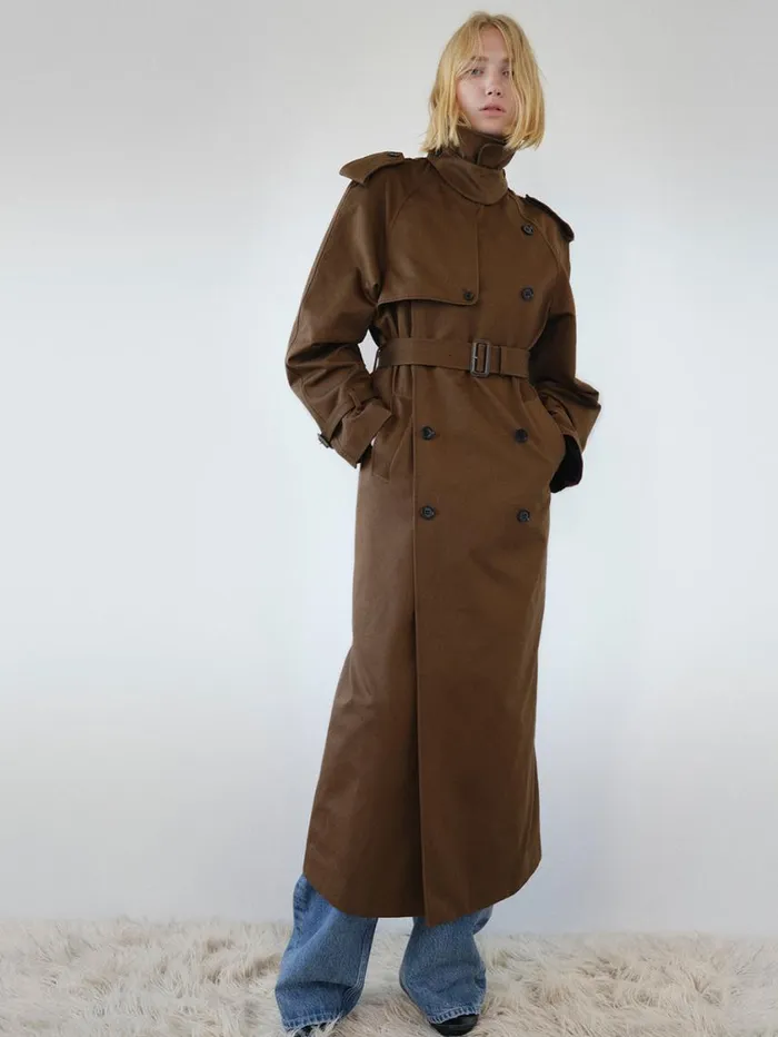 Women Jackets and Coats FRAME Classic Trench 8212 Brown