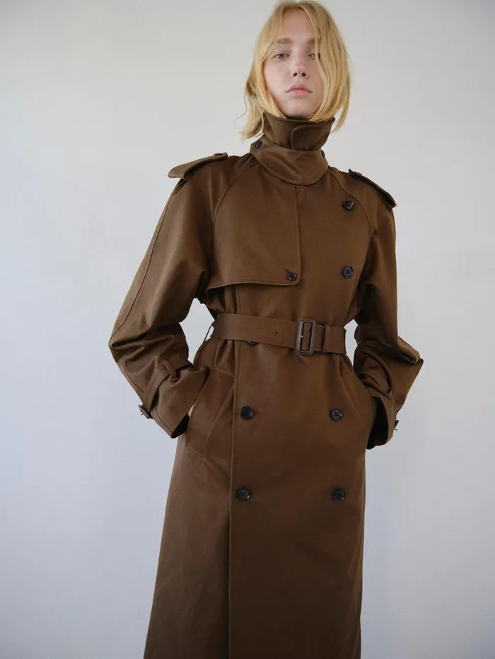 Women Jackets and Coats FRAME Classic Trench 8212 Brown