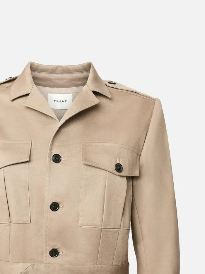 Women Jackets and Coats FRAME Cropped Jacket 8212 Khaki Tan Women Jackets and Coats FRAME Cropped Jacket 8212 Khaki Tan