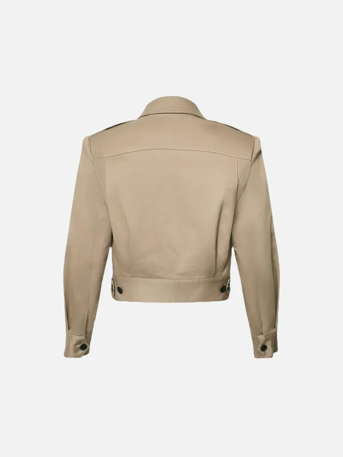 Women Jackets and Coats FRAME Cropped Jacket 8212 Khaki Tan Women Jackets and Coats FRAME Cropped Jacket 8212 Khaki Tan