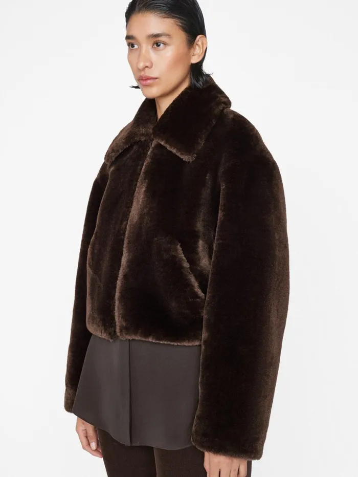 Women Jackets and Coats FRAME Faux Fur Zip Up Jacket 8212 Espresso Women Jackets and Coats FRAME Faux Fur Zip Up Jacket 8212 Espresso