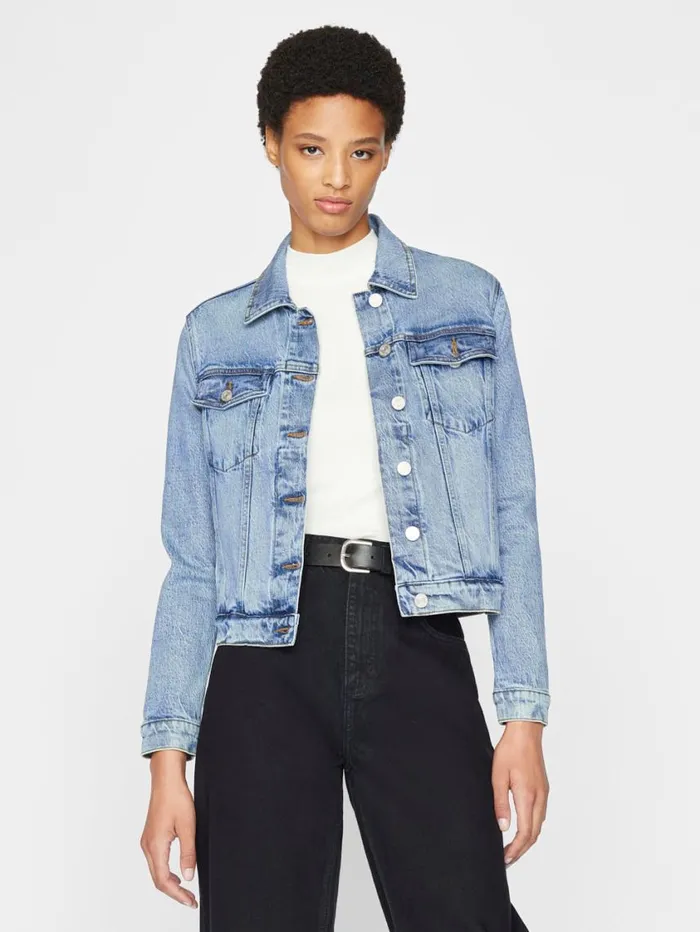 Women Jackets and Coats FRAME Le Vintage Jacket 8212 Crystal Shores Women Jackets and Coats FRAME Le Vintage Jacket 8212 Crystal Shores