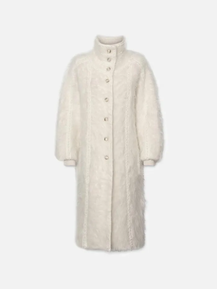 Women Jackets and Coats FRAME Lofty Crochet Coat 8212 Cream