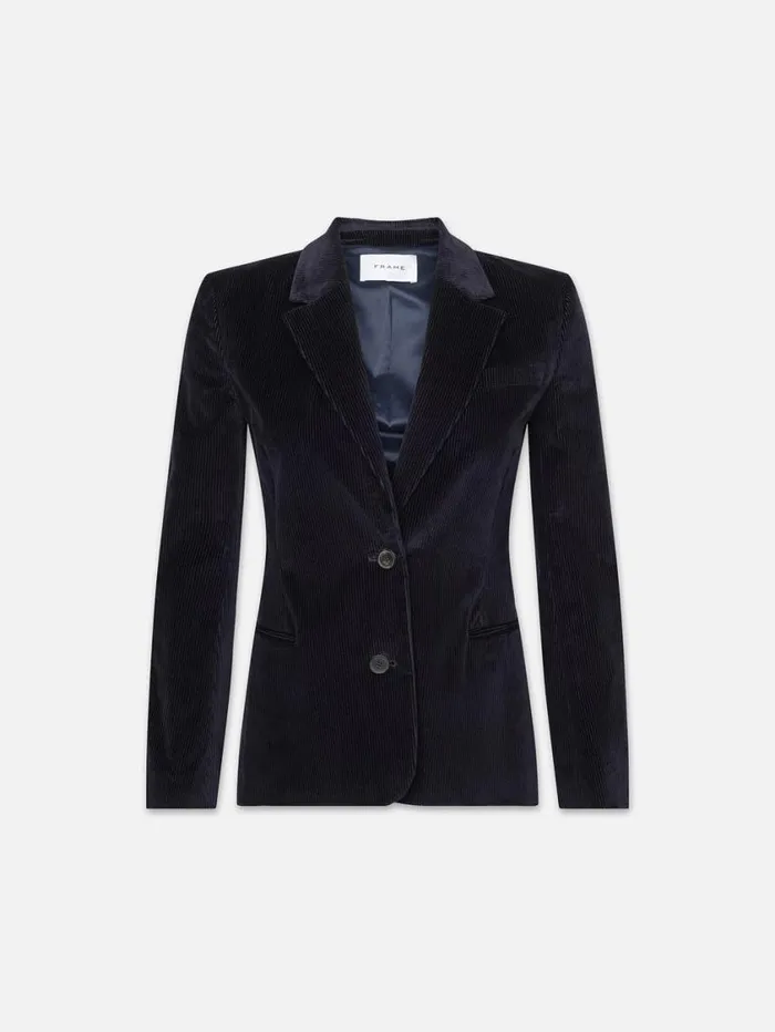 Women Jackets and Coats FRAME The Corduroy Femme Blazer 8212 Navy