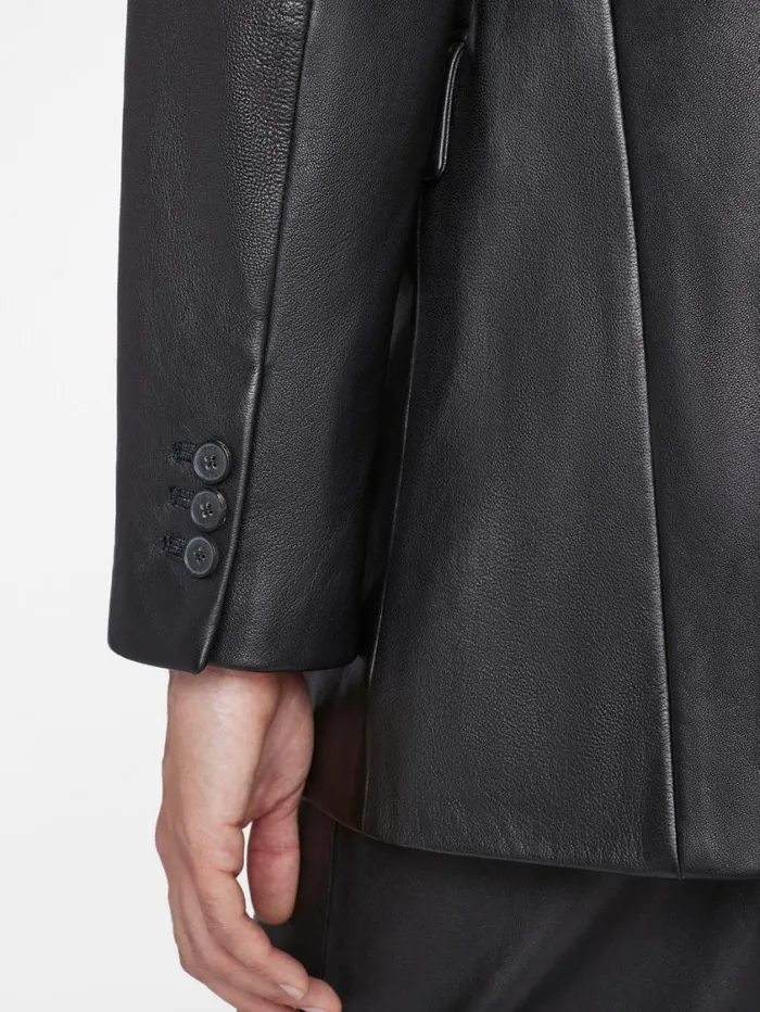 Women Jackets and Coats FRAME The Oversized Leather Blazer 8212 Noir Women Jackets and Coats FRAME The Oversized Leather Blazer 8212 Noir