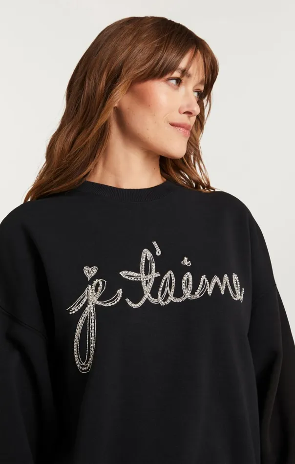 Women Je T039aime Chain Brandy Pullover Black Cinq Sept Sweaters and Knits