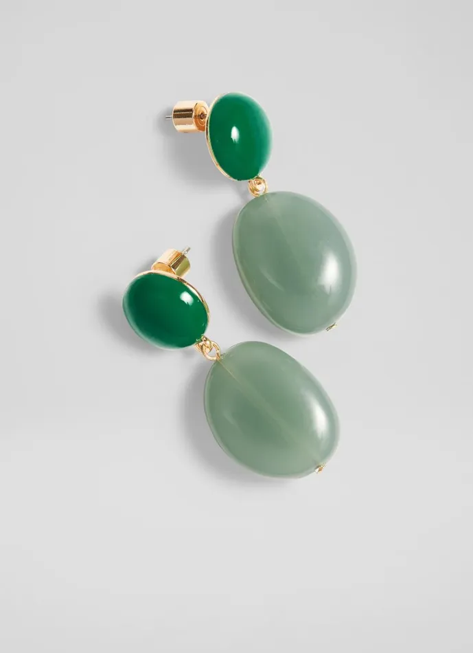 Women Jewellery LKBennett Ember Green Acrylic StoneLike Drop Earrings Women Jewellery LKBennett Ember Green Acrylic StoneLike Drop Earrings