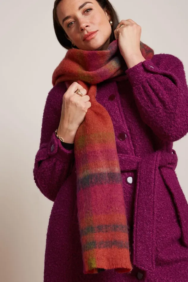 Women King Louie Check Scarf Caramel 8211 Check