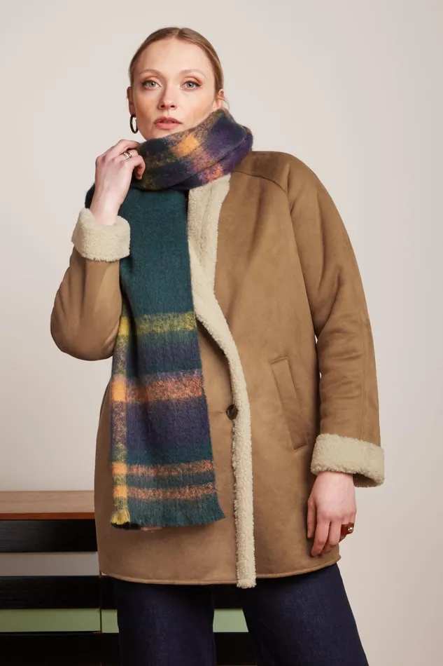 Women King Louie Check Scarf Pine Green 8211 Check