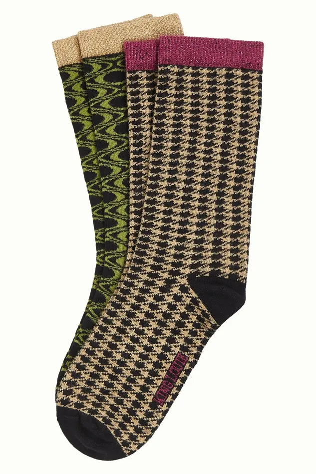 Women King Louie Gift Box Socks Mayfield Black 8211 Mayfield Socks