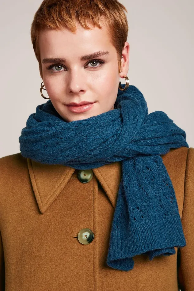 Women King Louie Scarf Ajour Carre Storm Blue 8211 Carre
