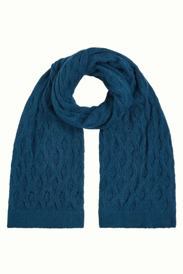 Women King Louie Scarf Ajour Carre Storm Blue 8211 Carre