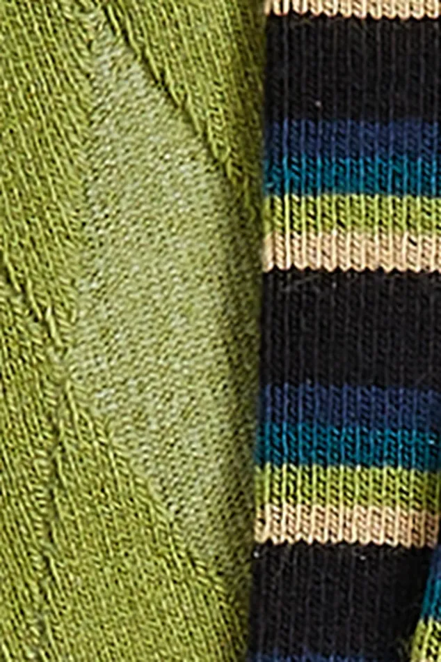 Women King Louie Socks 2Pack Century Stripe Woodbine Green 8211 Century Stripe Socks