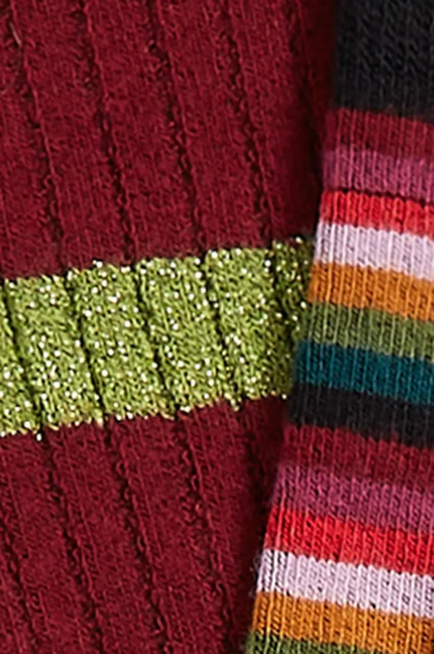 Women King Louie Socks 2Pack Mimmi Stripe Cabernet Red 8211 Mimmi Stripe Socks