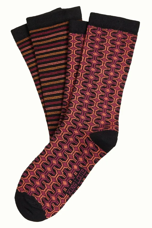 Women King Louie Socks 2Pack Savile Wild Fuchsia 8211 Saville Socks