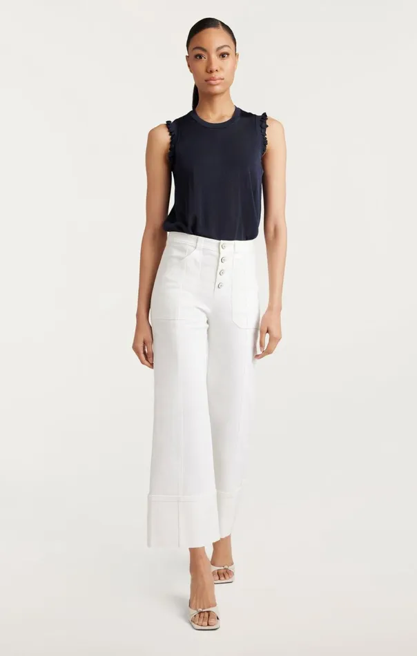 Women Knit Front Lenore Top Navy Cinq Sept Tank Tops and Camisoles