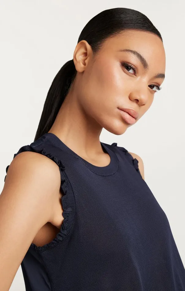 Women Knit Front Lenore Top Navy Cinq Sept Tank Tops and Camisoles