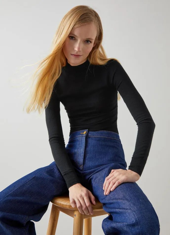 Women Knitwear LKBennett Ellie Black Sustainably Sourced Merino Turtle Neck Jumper Black Women Knitwear LKBennett Ellie Black Sustainably Sourced Merino Turtle Neck Jumper Black